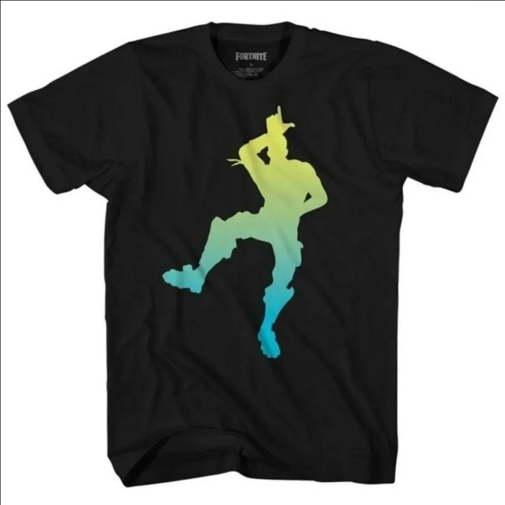 🩵Fortnite Black Neon Graphic Short Sleeve Top Youth Small